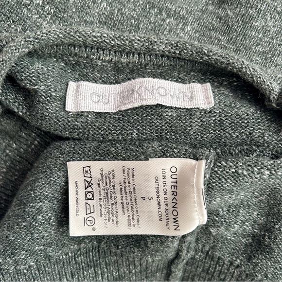 Outerknown Organic Cotton Crewneck Sweater Roll Neck Marled Green Size Small - Picture 7 of 7